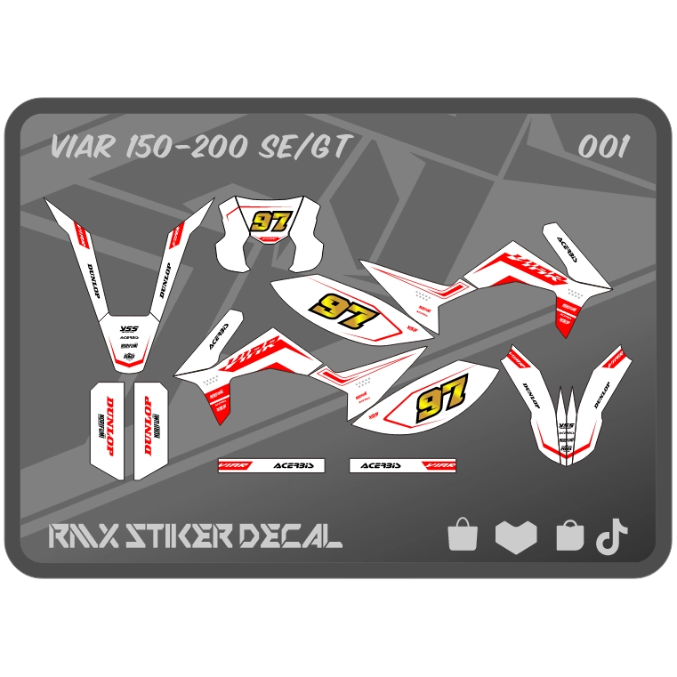 CUSTOM DECAL STIKER VIAR CROSS X 150 SE (001) DEKAL STICKER VIAR 200 GT FULLBODY