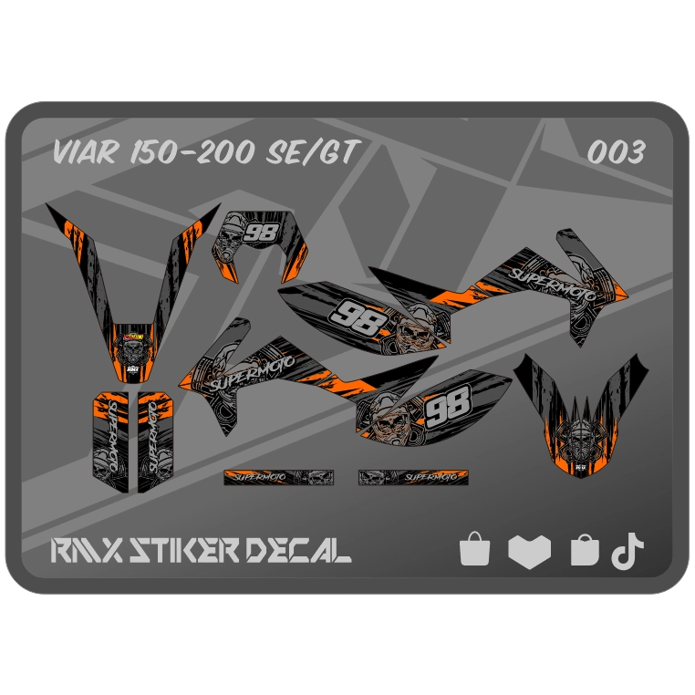 CUSTOM DECAL VIAR CROSS X 150 SE (003) DEKAL STICKER STIKER VIAR 200 GT FULLBODY
